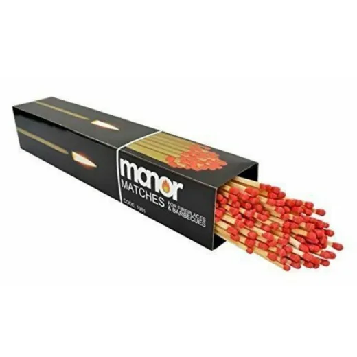 Manor 1961 Long Fireside Matches (280mm / 11in, approx 90 per box, 3 boxes)